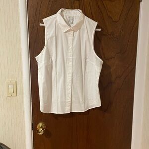 J. Crew Women White Sleeveless Shirt